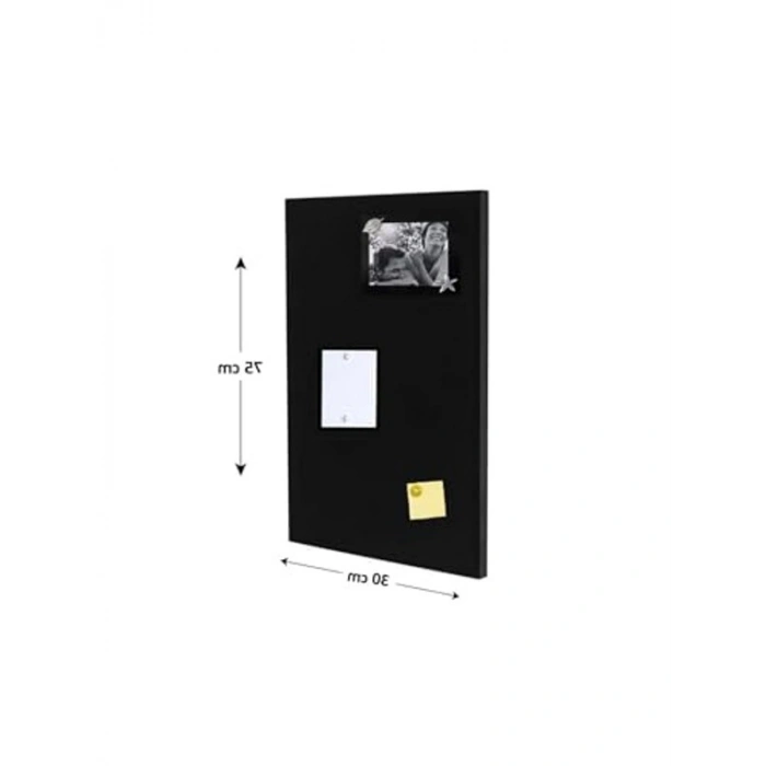 Dekoratif Metal Mıknatıslı Pano, Siyah, 30x75 cm Magnet Panosu