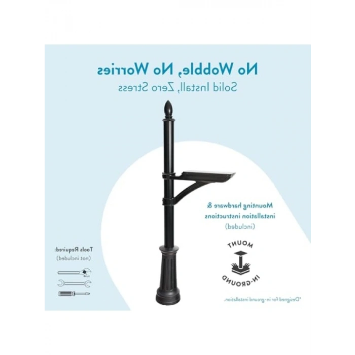 Dekoratif Posta Kutusu Direği - Siyah