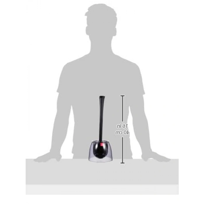 Dekoratif Tuvalet Fırçası - Şeffaf Siyah Sap
