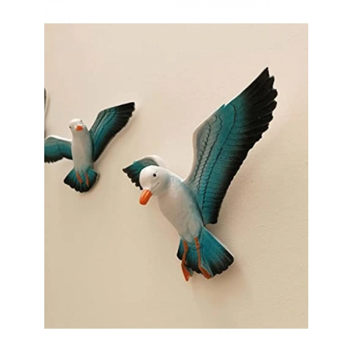 Dekoratif Üçlü Kuş Duvar Süsü - Polyester Malzeme