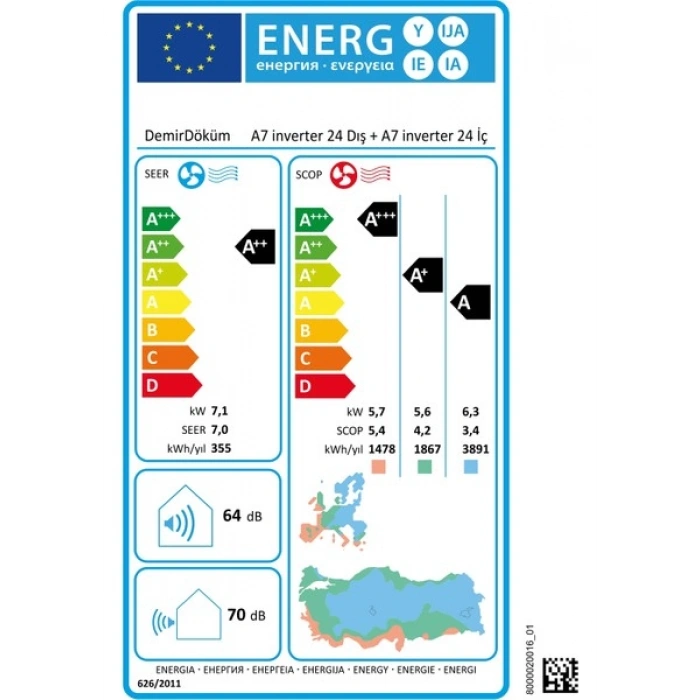 Demirdöküm Demırdokum A7 Inverter 24 Beyaz Header Klıma