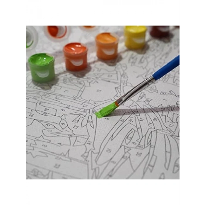 Deniz Evleri Temalı 40x50 CM Fırça ve Boya ile Sayılarla Boyama Tuval Seti