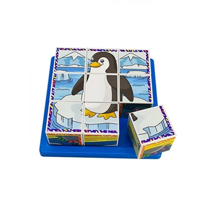 Deniz Hayvanları Temalı 3D Puzzle - 9 Küp ile 6 Yapboz