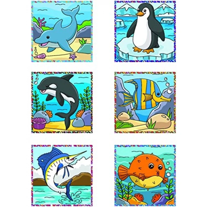 Deniz Hayvanları Temalı 3D Puzzle - 9 Küp ile 6 Yapboz