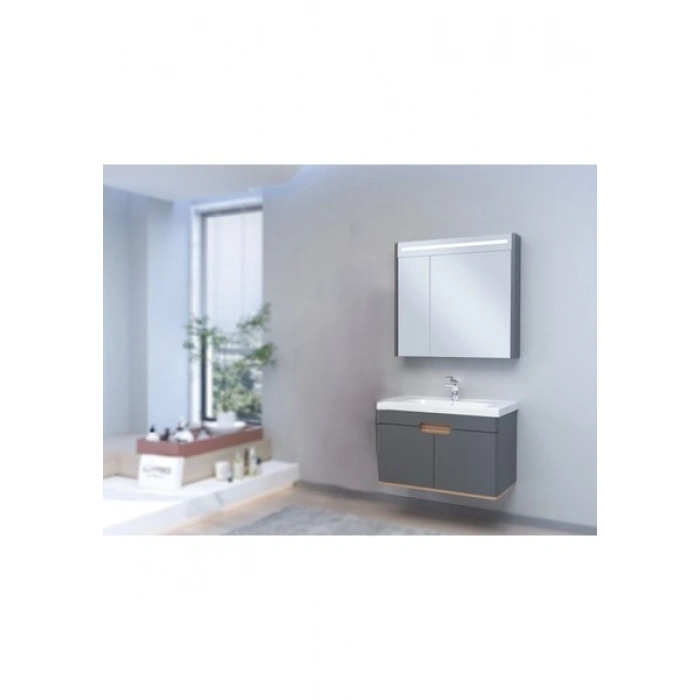 Denko Banyo Troy 80 cm Antrasıt Grı/hazar Banyo Dolabı