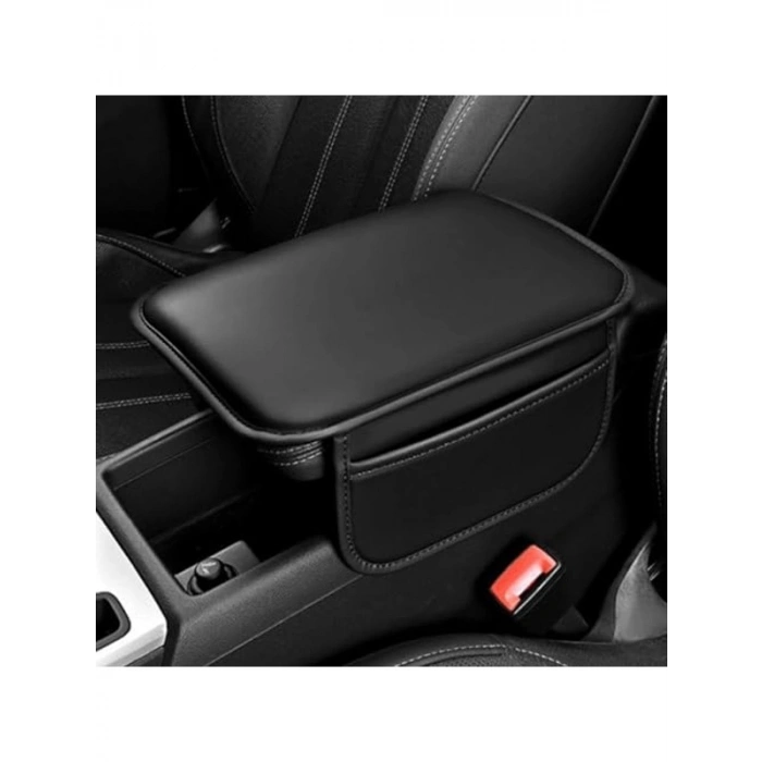 Deri Araç Konsol Kapağı, Depolama Cepli Yastık