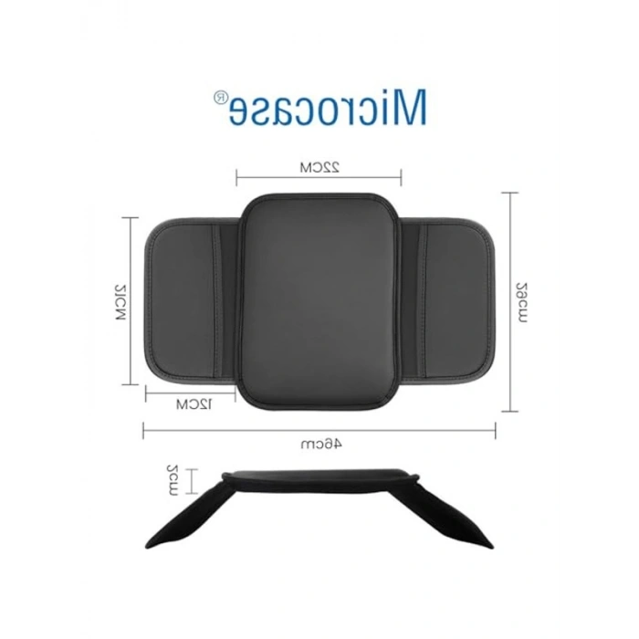 Deri Araç Konsol Kapağı, Depolama Cepli Yastık