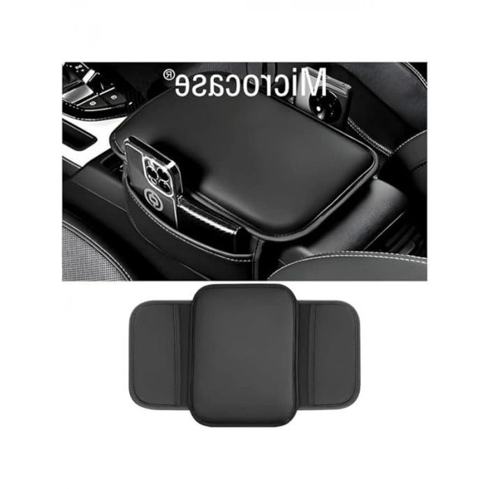 Deri Araç Konsol Kapağı, Depolama Cepli Yastık
