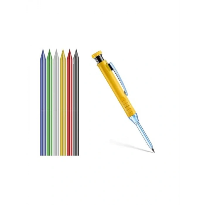 Derin Dip Delik İşaretleme Kurşun Kalemi - 7 Adet Uç