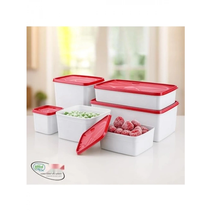 Derin Dondurucu Saklama Kabı Seti, 6 Parça, -20°Cye Dayanıklı