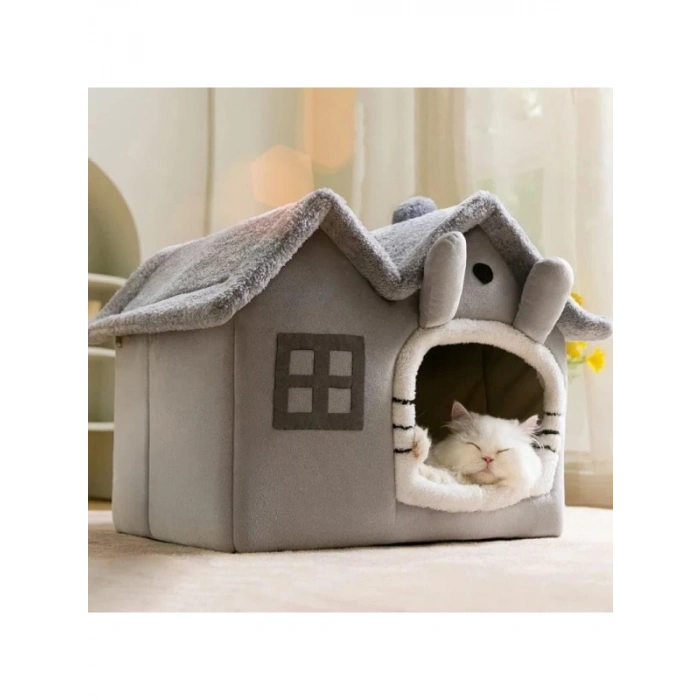 Derin Uyku Kedi Evi Çıkarılabilir Minderli