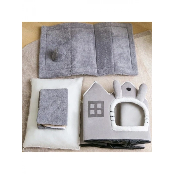 Derin Uyku Kedi Evi Çıkarılabilir Minderli