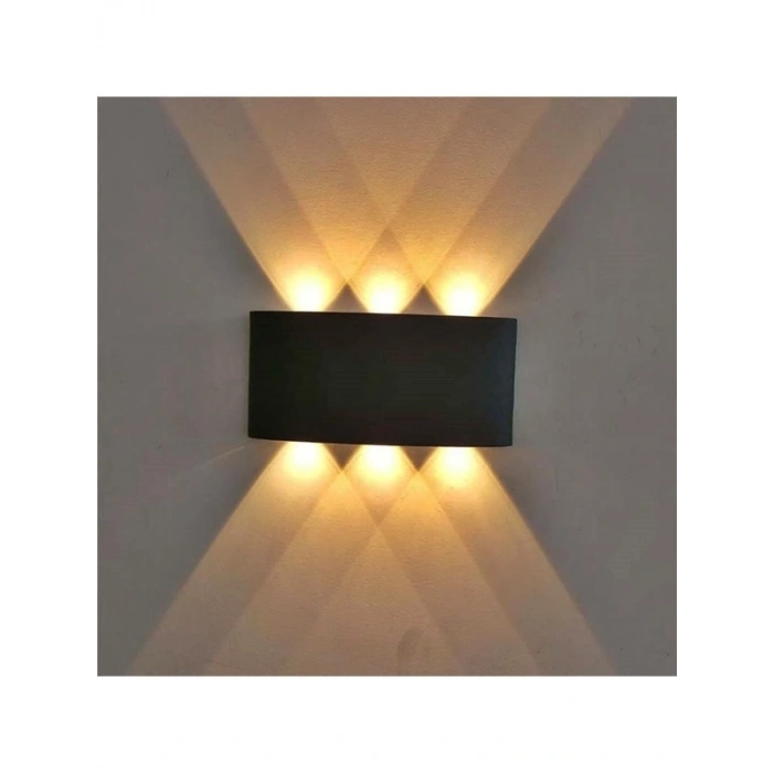 Desenli Çift Yönlü Duvar Aydınlatma Aplik - 10 Watt Amber Işık