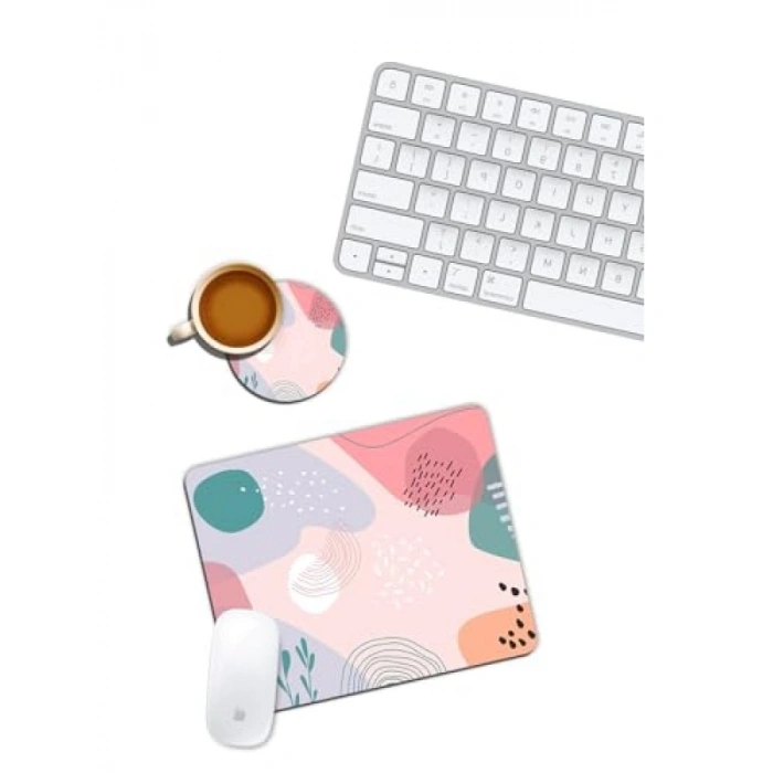 Desenli Mouse Pad ve Bardak Altlığı Seti - Şık ve Kullanışlı