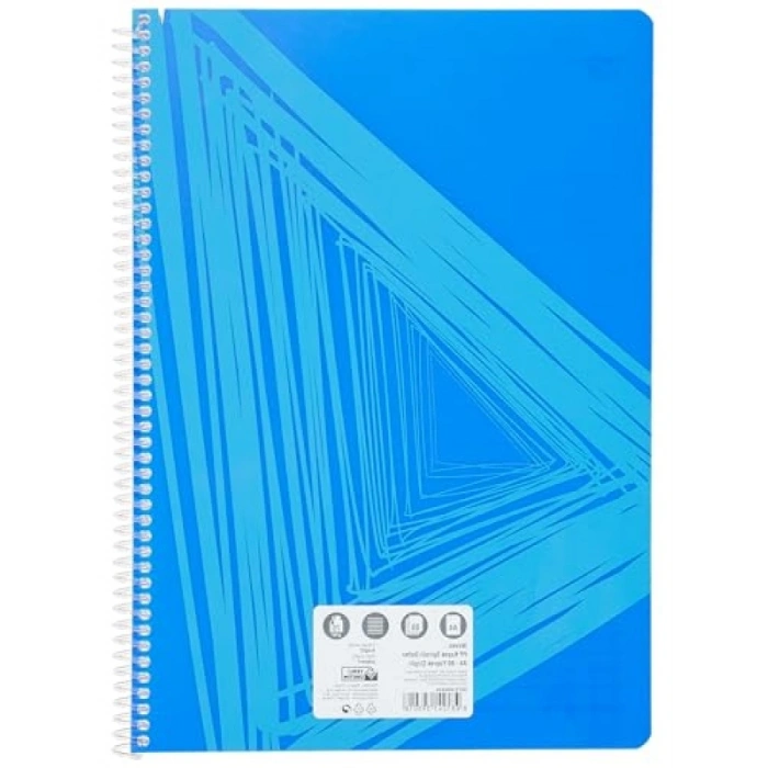 Desenli Spiralli Defter, A4, 80 Yaprak, Çizgili