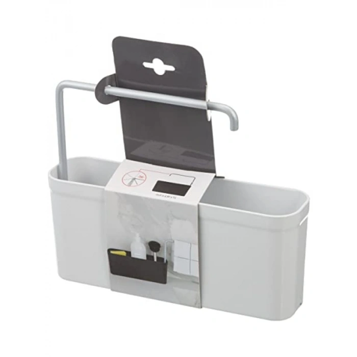 Deterjan ve Süngerlik Kutusu - Beyaz, 27x14.5x7 cm