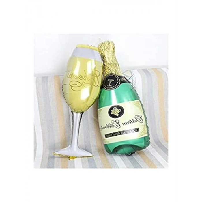 Dev Boy Şampanya Kadeh Folyo Balon Seti
