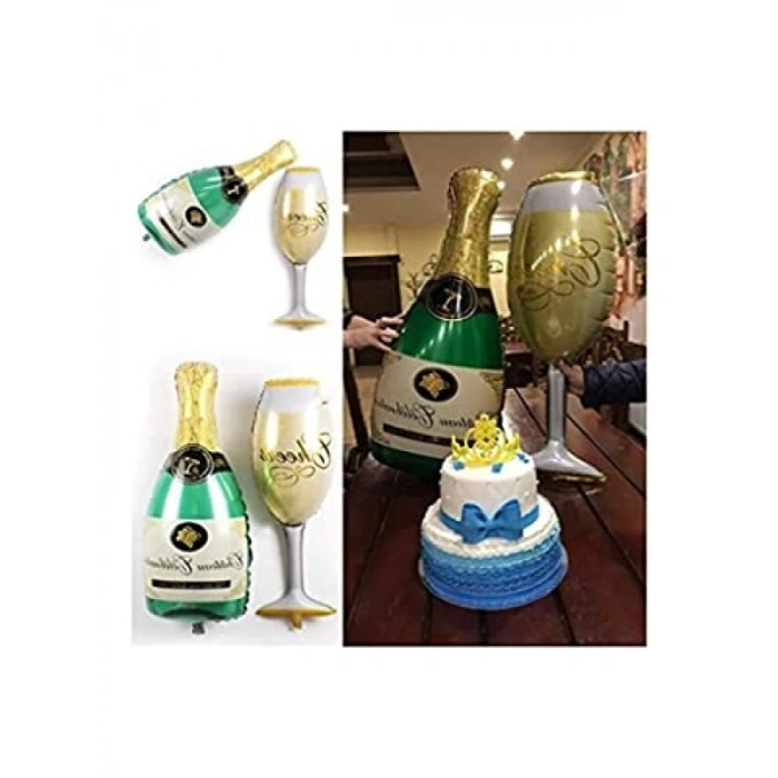 Dev Boy Şampanya Kadeh Folyo Balon Seti