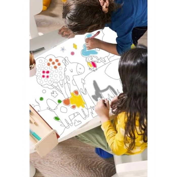 Dev Boyama Kağıdı Rulosu - Hayvanlar Alemi, 5 Metre x 45 cm