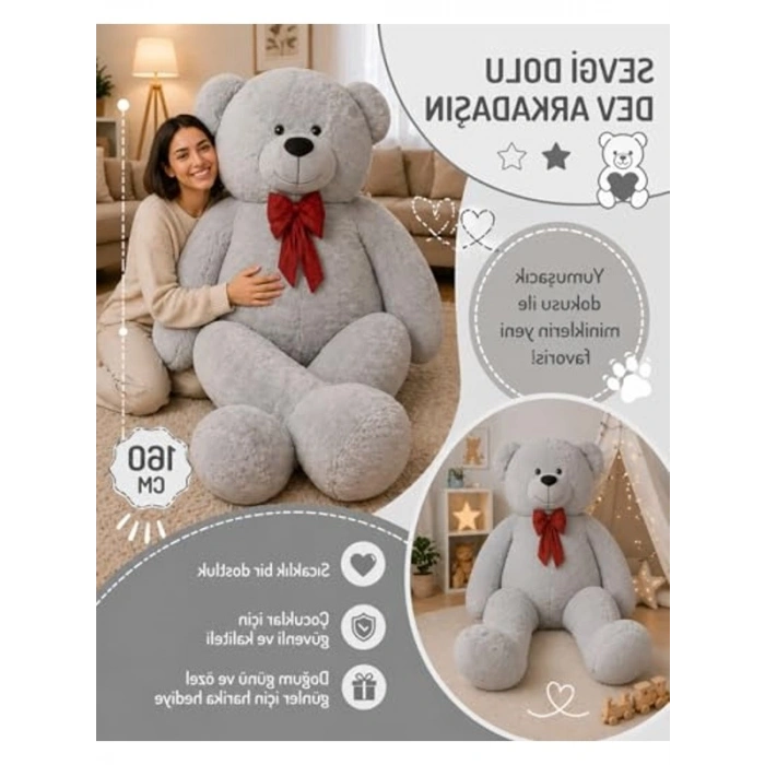 Dev Pelüş Ayı - 160 cm, Yumuşak ve Sevimli Hediye Seçeneği