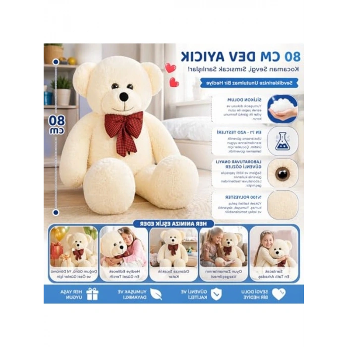 Dev Pelüş Ayıcık: 80cm Yumuşak ve Sevimli Hediye Fikirleri