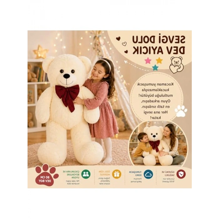 Dev Pelüş Ayıcık: 80cm Yumuşak ve Sevimli Hediye Fikirleri