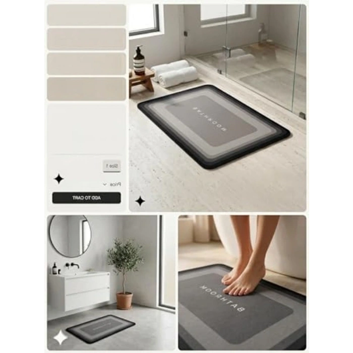 Diatomit Paspas, Kaymaz Tabanlı ve Su Emici 60x40cm