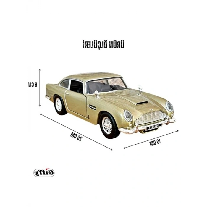 Diecast Metal Aston Martin DB5 Model Araba, 1:24 Ölçek ve Kutulu Koleksiyon