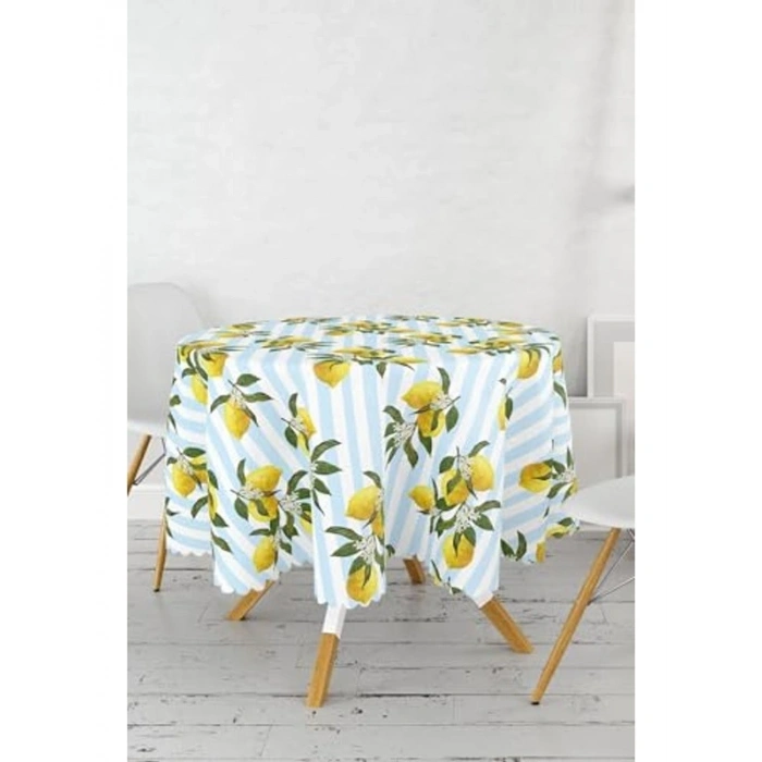 Dijital Baskılı Yuvarlak Masa Örtüsü - 140 cm Çap