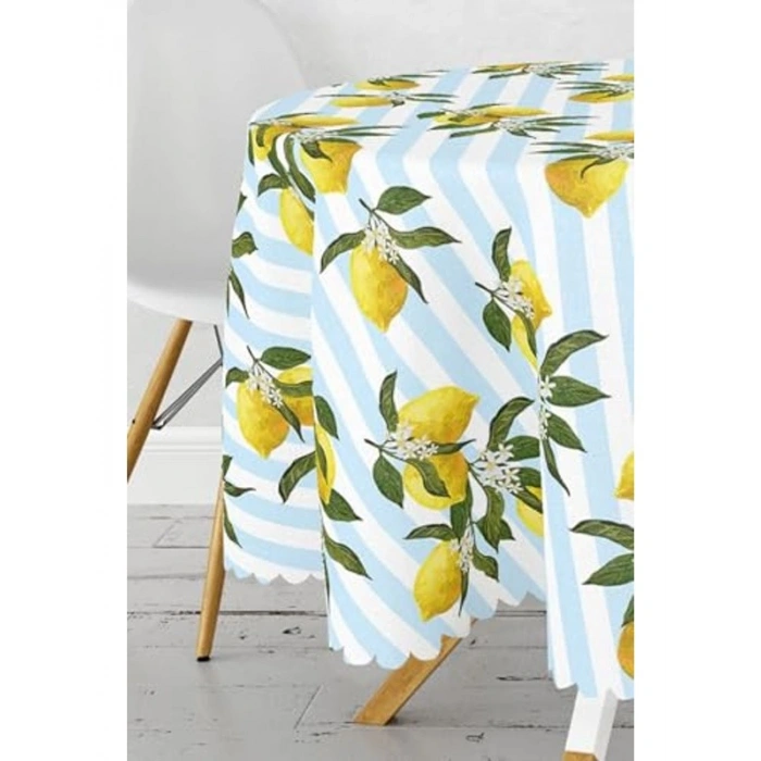 Dijital Baskılı Yuvarlak Masa Örtüsü - 140 cm Çap