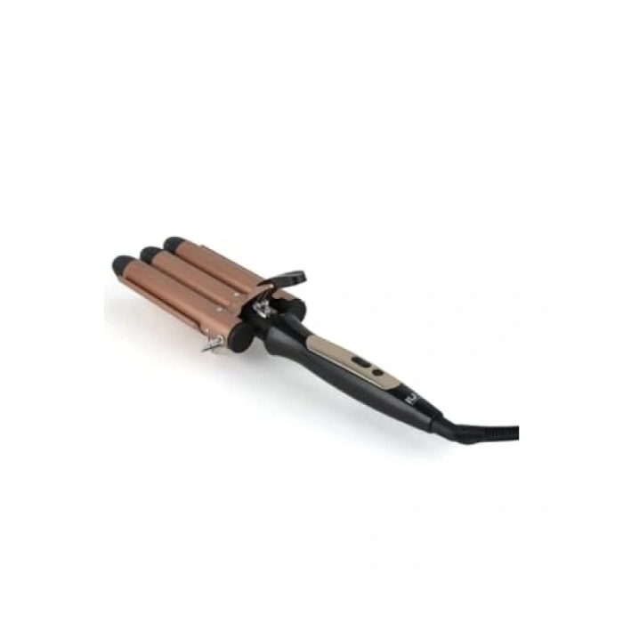 Dijital Ekranlı Su Dalgası (Wag) Siyah Saç Maşası, 25mm