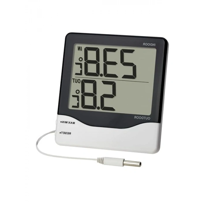 Dijital İç Dış Min-Max Termometre - Siyah