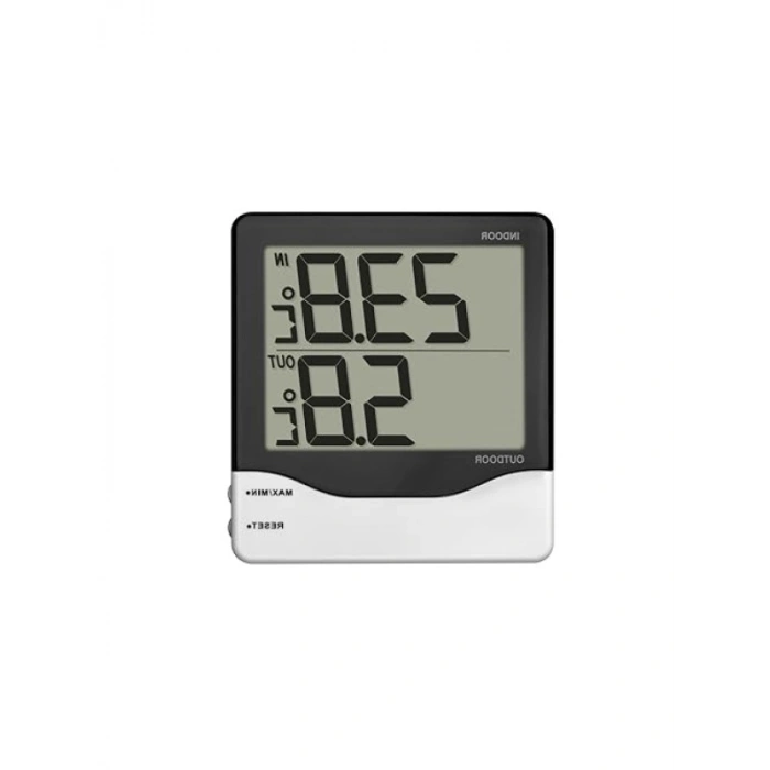 Dijital İç Dış Min-Max Termometre - Siyah