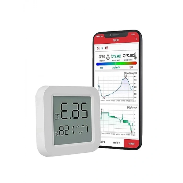 Dijital Isı ve Nem Ölçer - Bluetooth Bağlantılı, LCD Ekran
