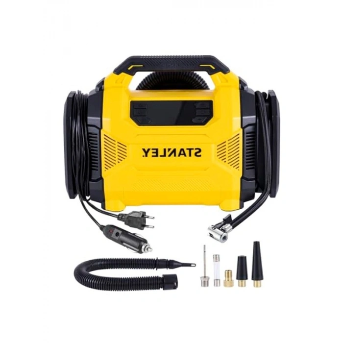 Dijital Lastik Şişirme Pompası, 12V/220V, 150 PSI, LED Lambalı