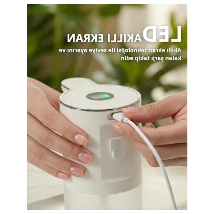 Dijital LED Ekranlı Otomatik Sensörlü Köpük Sıvı Sabunluk, Şarjlı