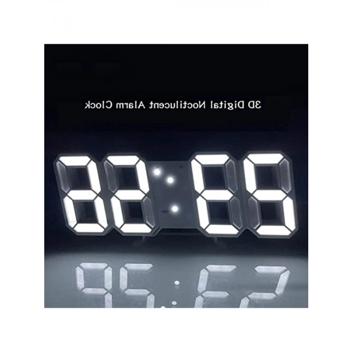 Dijital Masa veya Duvar Saati - Beyaz Renkli Dekoratif Tasarım