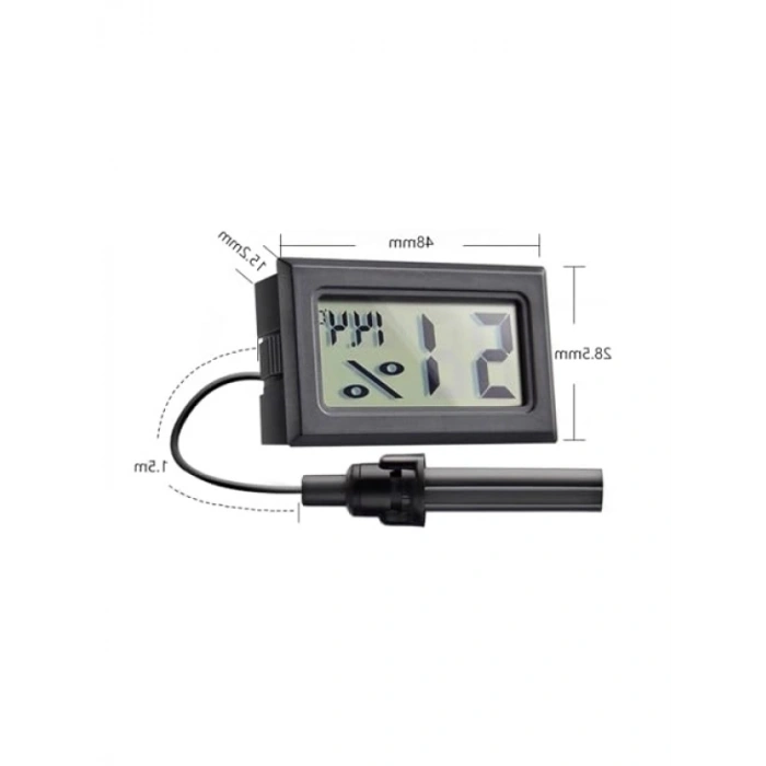 Dijital Nem Ölçer ve Termometre, Geniş LCD Ekranlı