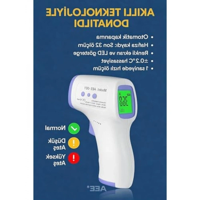 Dijital Temassız Ateş Ölçer, Hafızalı Pilli Model