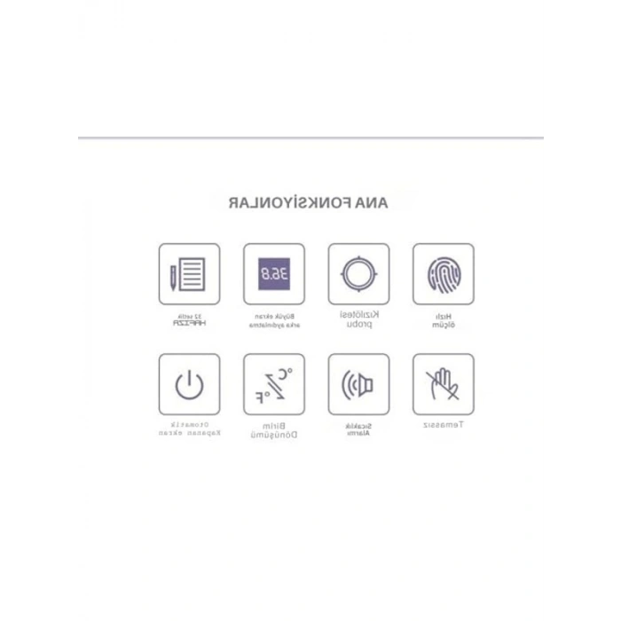 Dijital Temassız Ateş Ölçer, Hafızalı Pilli Termometre