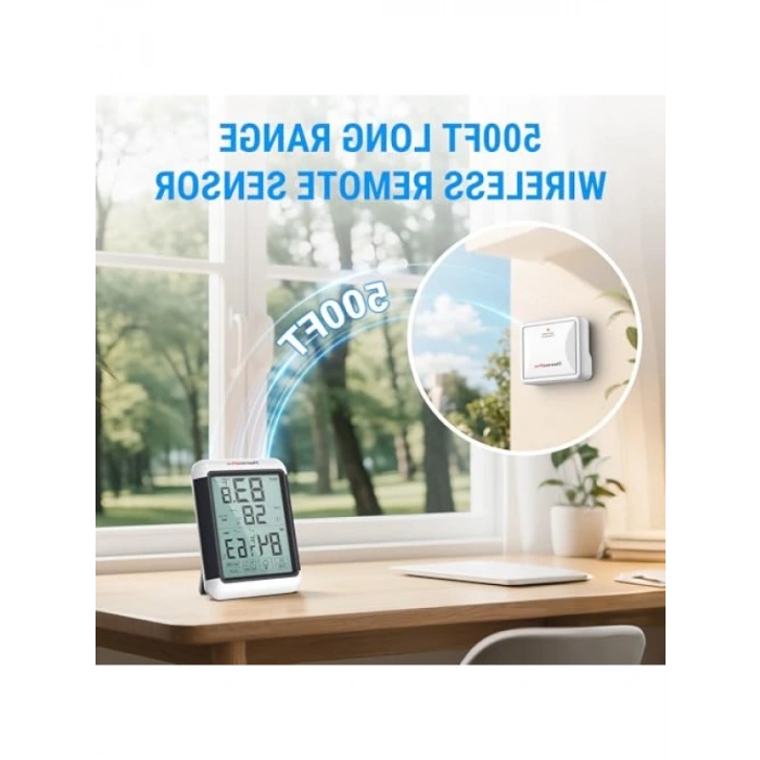 Dijital Termometre – İç ve Dış Mekan, Kablosuz Sensör
