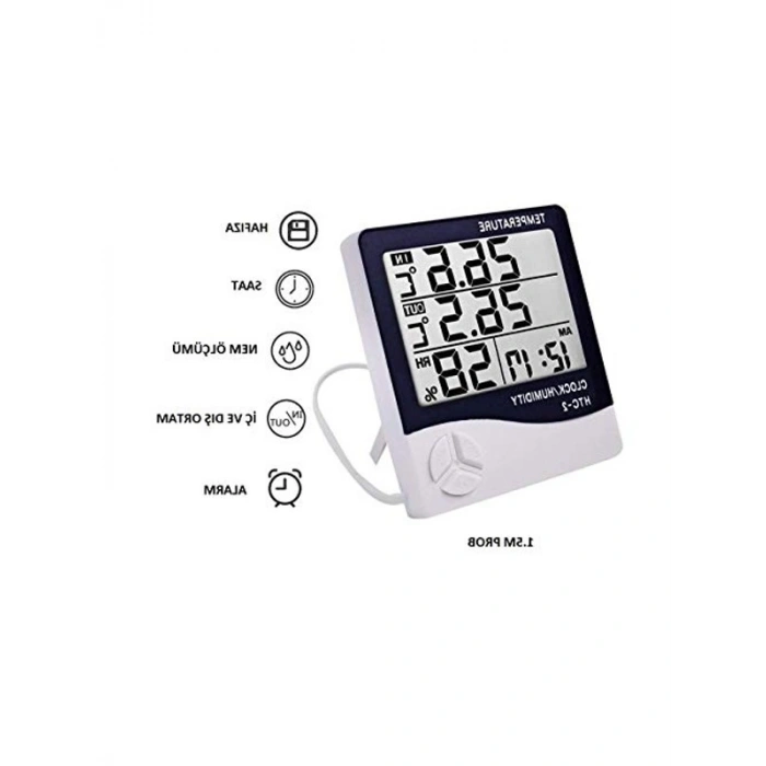 Dijital Termometre, Isı ve Nem Ölçer, Htc-2 Modeli