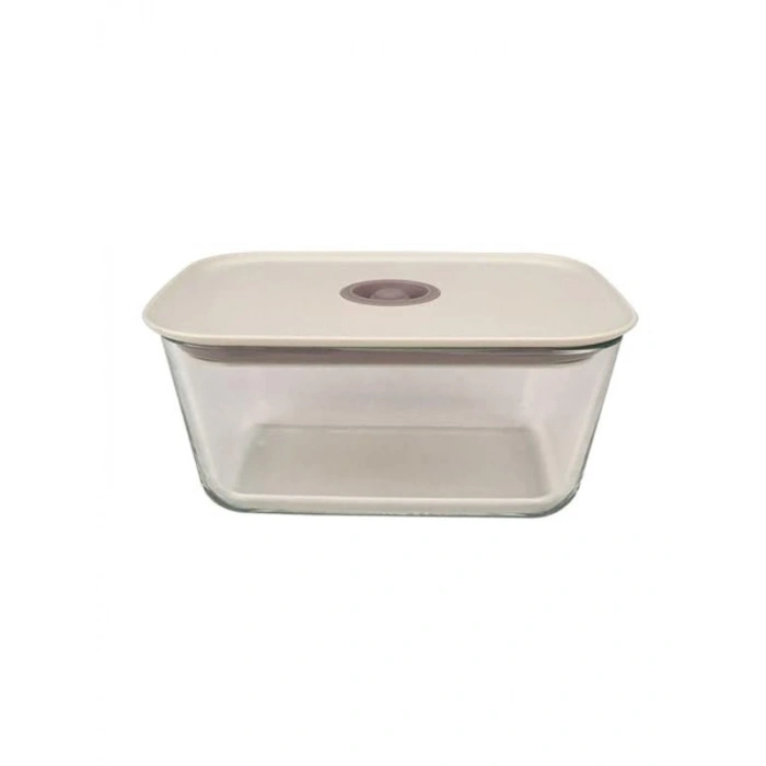 Dikdörtgen Bej Saklama Kabı - 1380 ml Kapasite ile Pratik Depolama