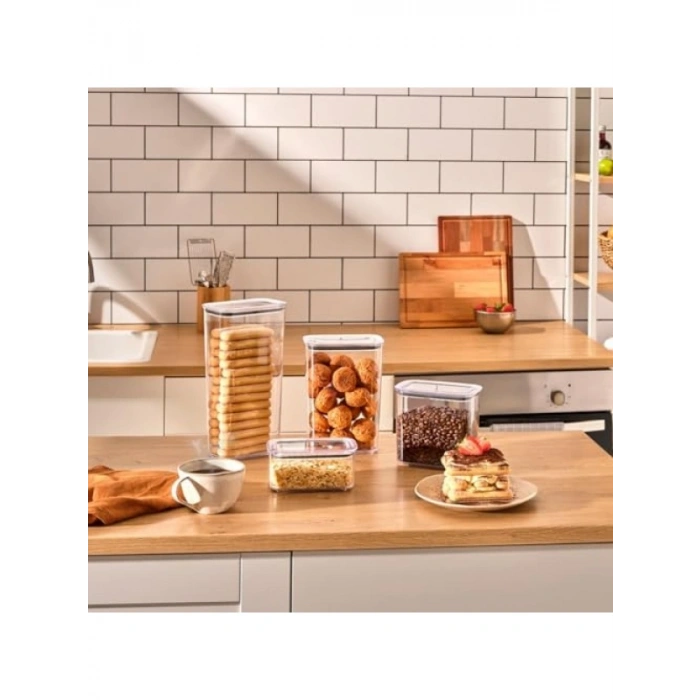 Dikdörtgen Şeffaf Vakumlu Gıda Saklama Kabı, 2800 Ml Kapasiteli