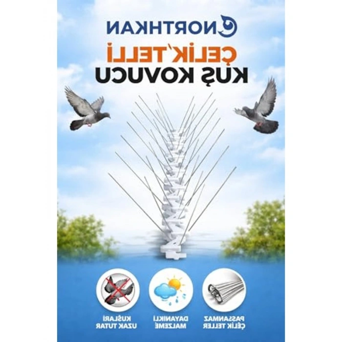 Dikenli Bant Sistemi, Çelik Telli Kuş Kovucu, 50x11x11 cm