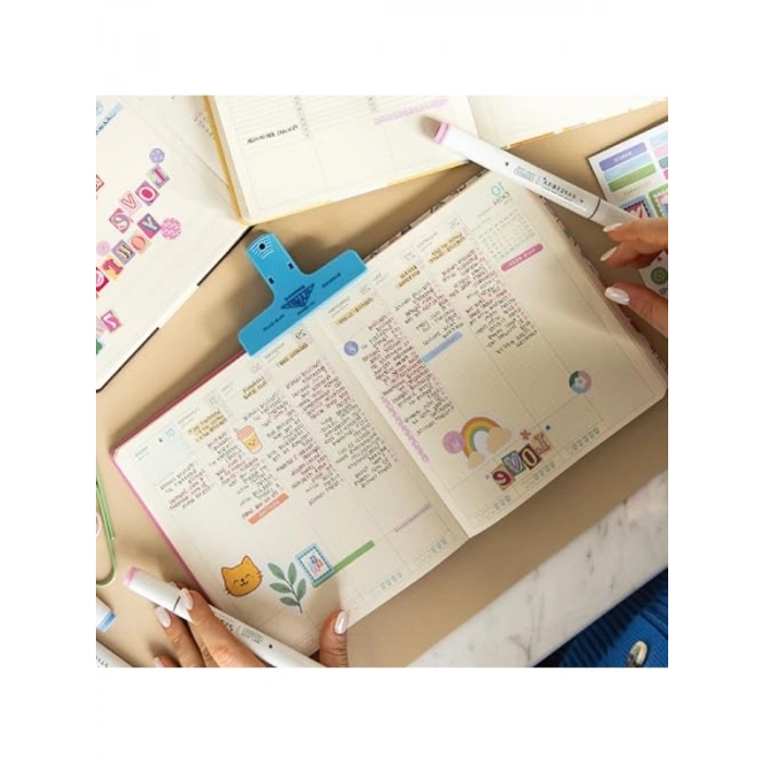 Dikey Haftalık Ajanda, 12 Aylık Sert Kapak, 18 x 20 cm, Yeşil