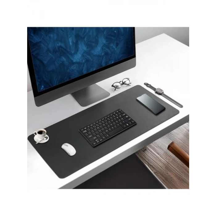 Dikişli Kenar Dayanıklı Deri Mouse Pad, Büyük Boy