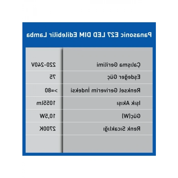 Dim Edilebilir LED Lamba - 10.5W, 1055LM, 2700K