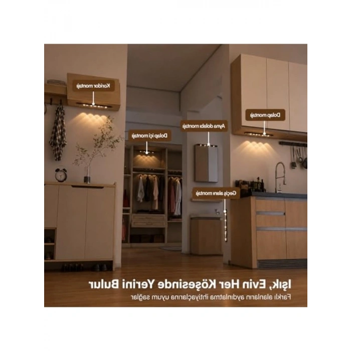 Dim Edilebilir USB Şarjlı Slim Led Kabin Armatürü, 60 CM Uzunlukta