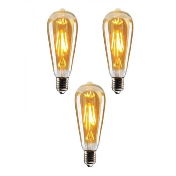 Dim Rustik Led Ampul, Sarı Işık Seçeneği ile Dekoratif Aydınlatma